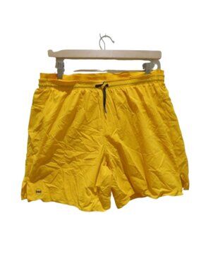 JANJI Men's 5" Multi Shorts in Yellow Large Running Athleisure Workout Gorpcore